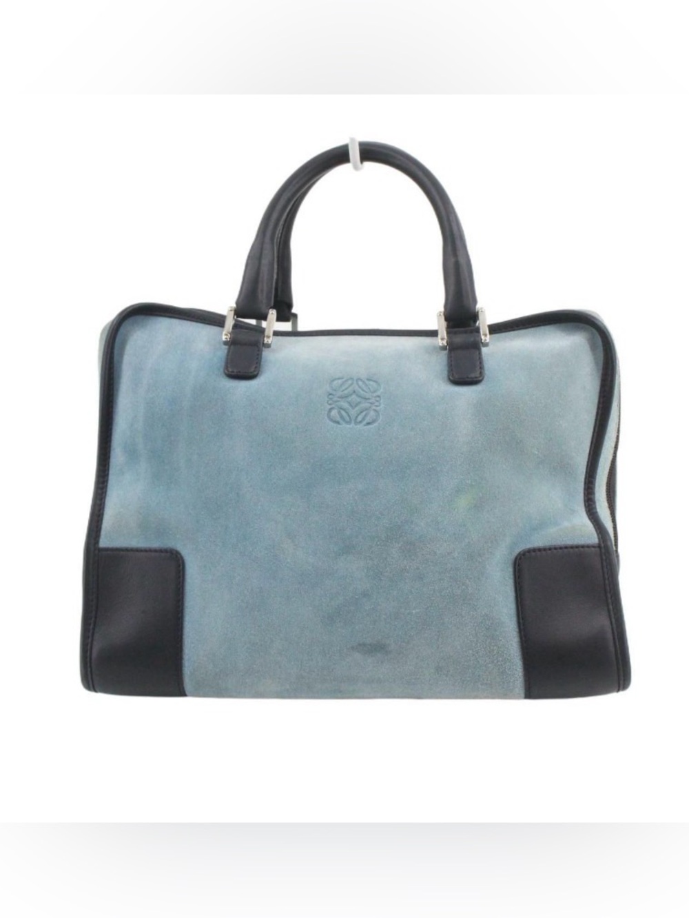 Final Price~ Loewe Blue Suede Tote with Black Leather Trim